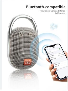 TG-321 Portable Wireless Speaker In Gray NWT